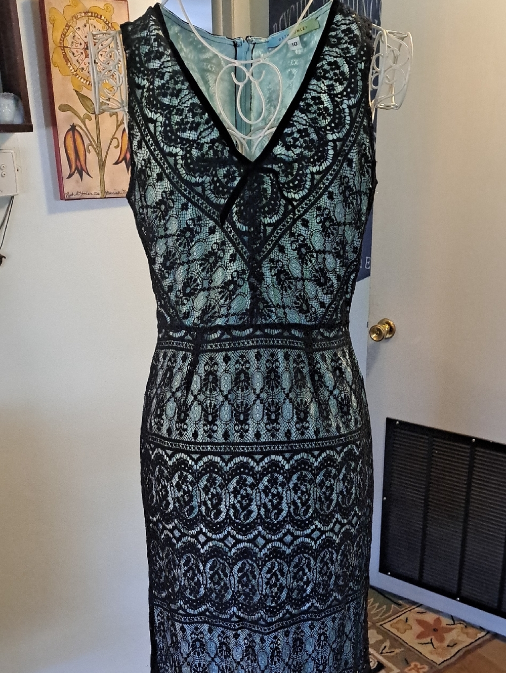 Beth Bowley Silk And Lace Dress, Size 10